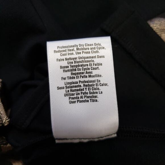 NWOT DKNYC Black Gold Metallic Floral Sheath L/S Mini Dress Women's Size 8 - Picture 12 of 12